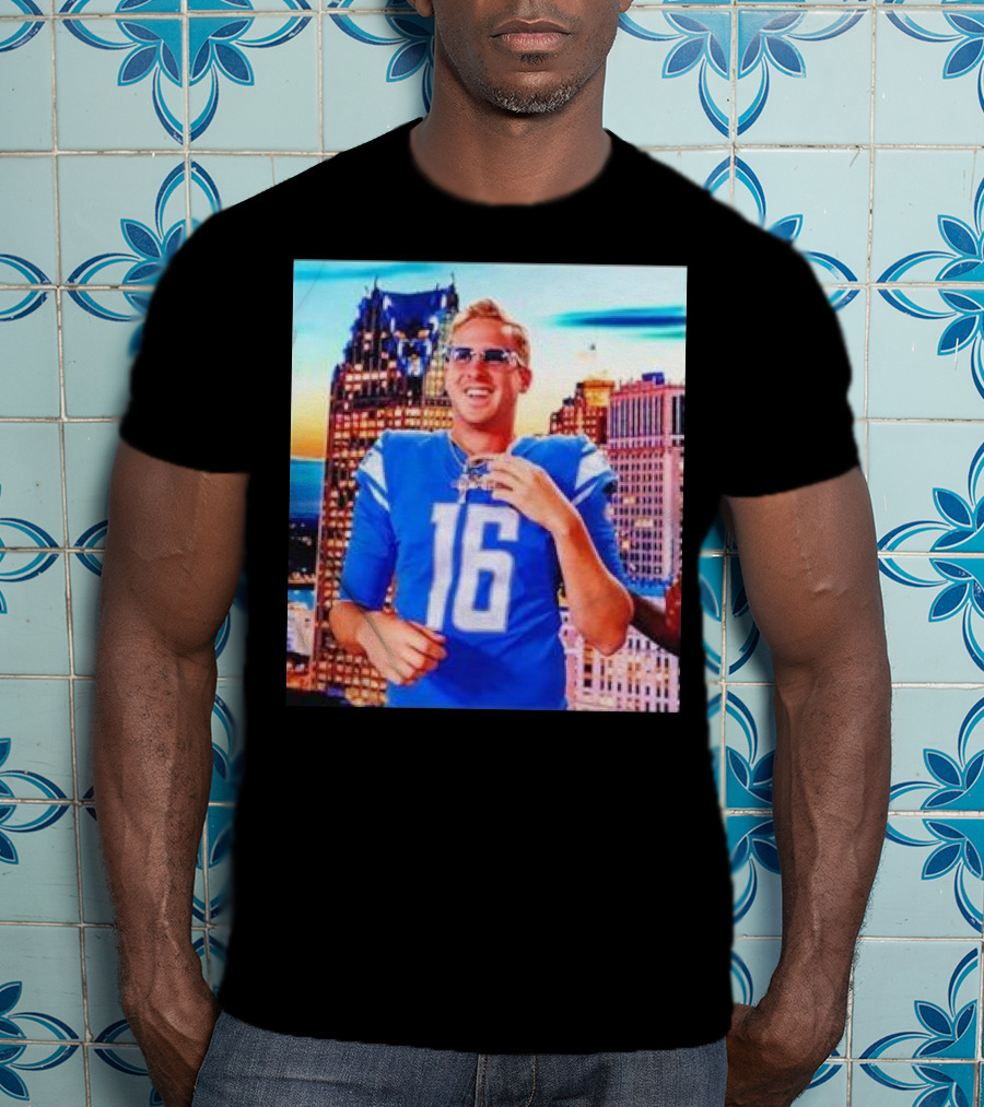 Iced Out Jared Goff Detroit Skyline Football Fashion T-Shirt