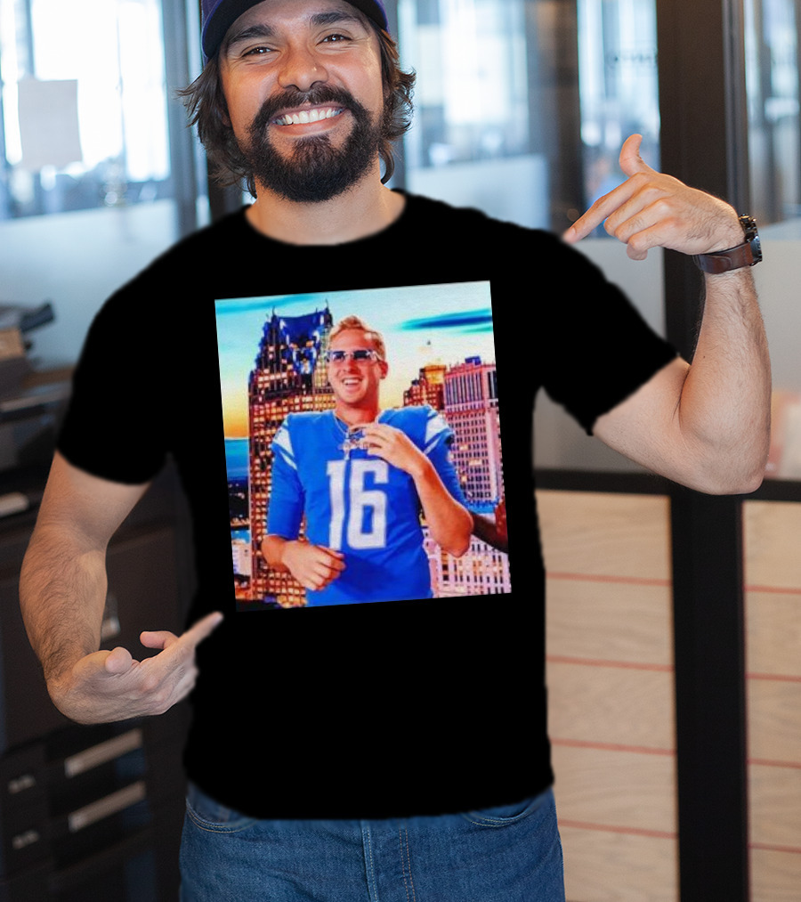 Iced Out Jared Goff Detroit Skyline Football Fashion T-Shirt