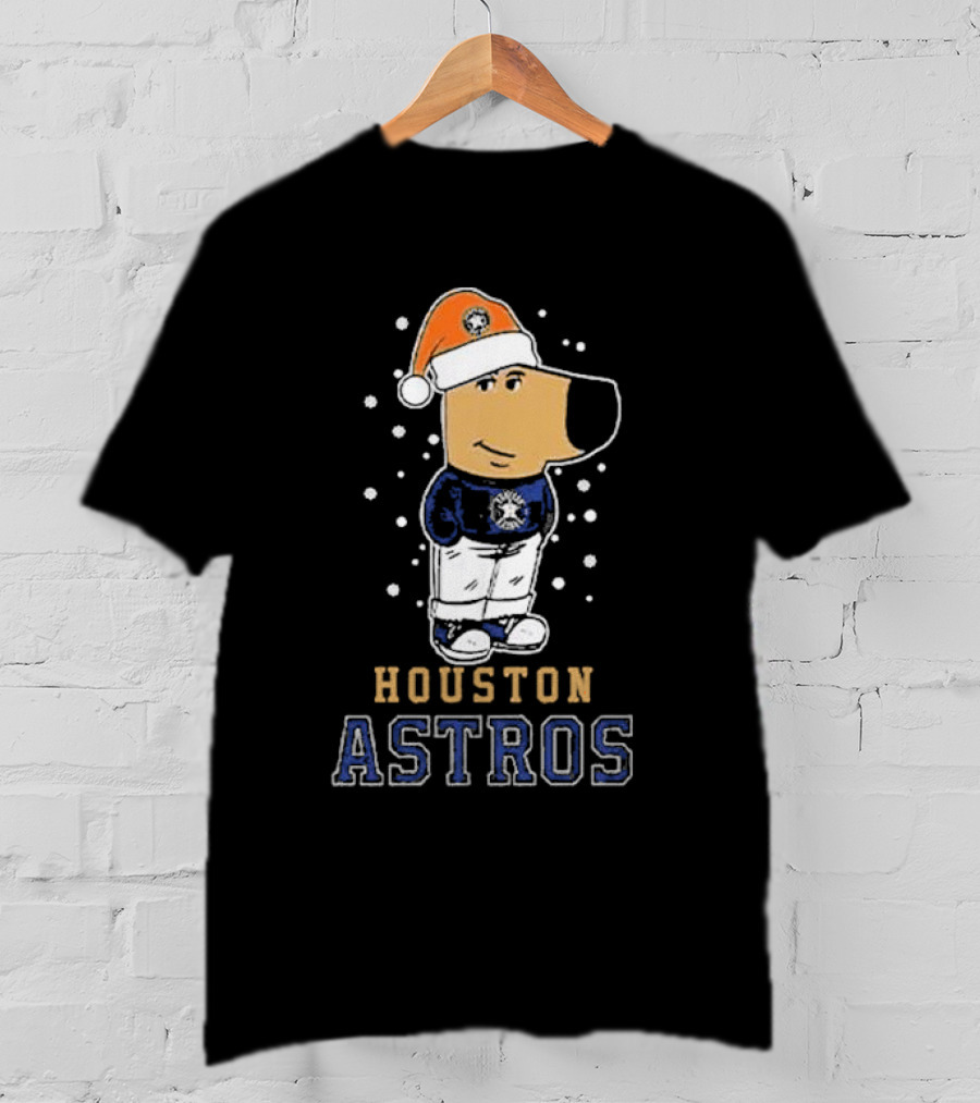 Houston Astros Christmas Santa Dog Mascot T-Shirt