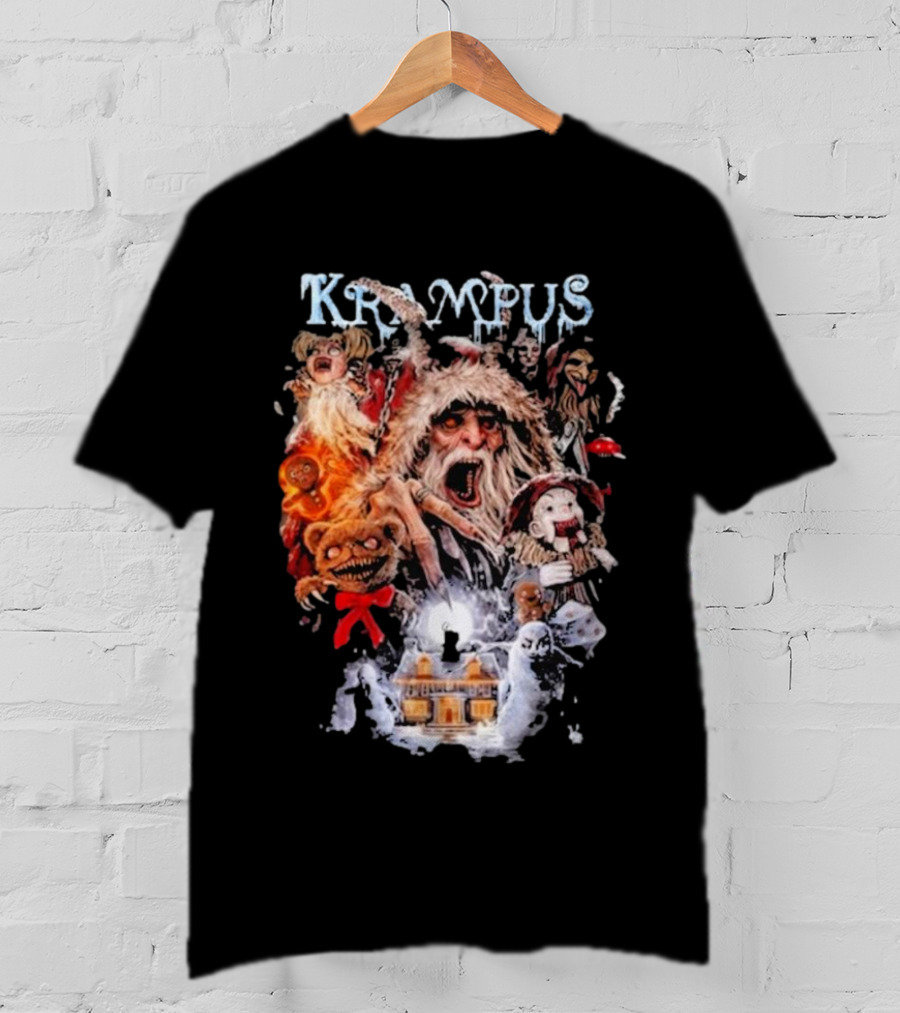 Krampus You Better Watch Out Holiday Horror Icons Christmas Monster Scene T-Shirt