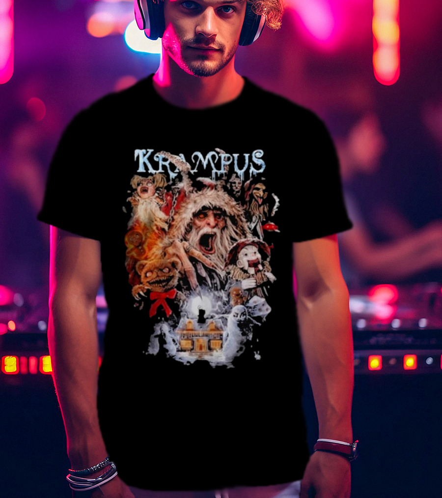 Krampus You Better Watch Out Holiday Horror Icons Christmas Monster Scene T-Shirt