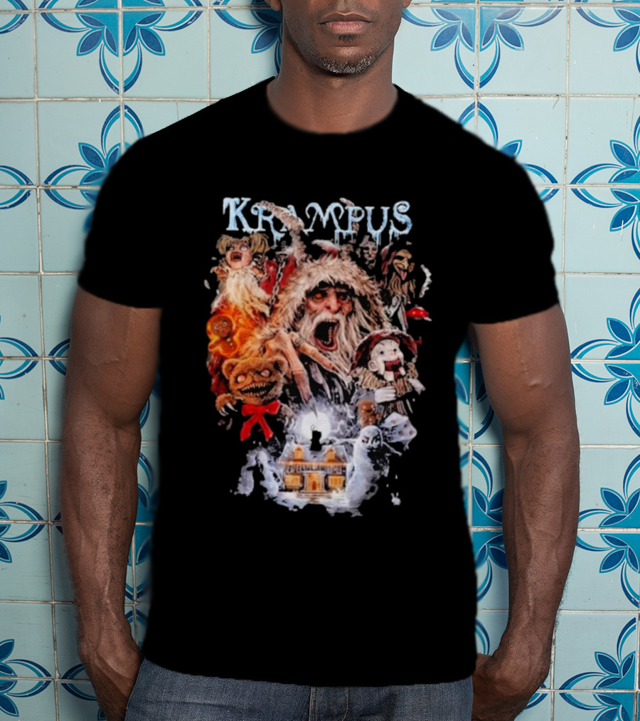 Krampus You Better Watch Out Holiday Horror Icons Christmas Monster Scene T-Shirt