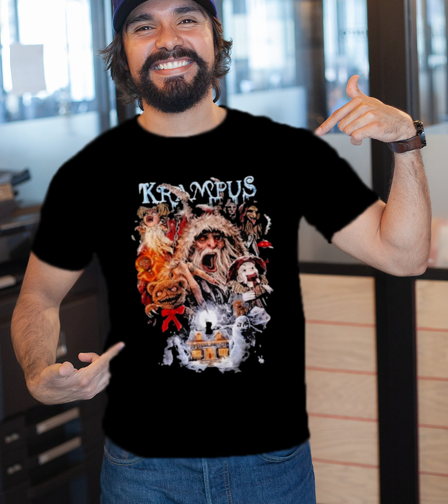 Krampus You Better Watch Out Holiday Horror Icons Christmas Monster Scene T-Shirt