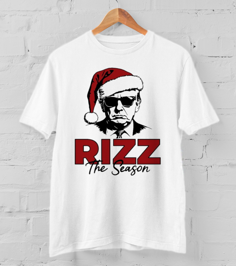 Rizz The Season Santa Hat Sunglasses Christmas T-Shirt
