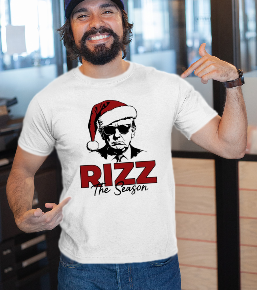 Rizz The Season Santa Hat Sunglasses Christmas T-Shirt