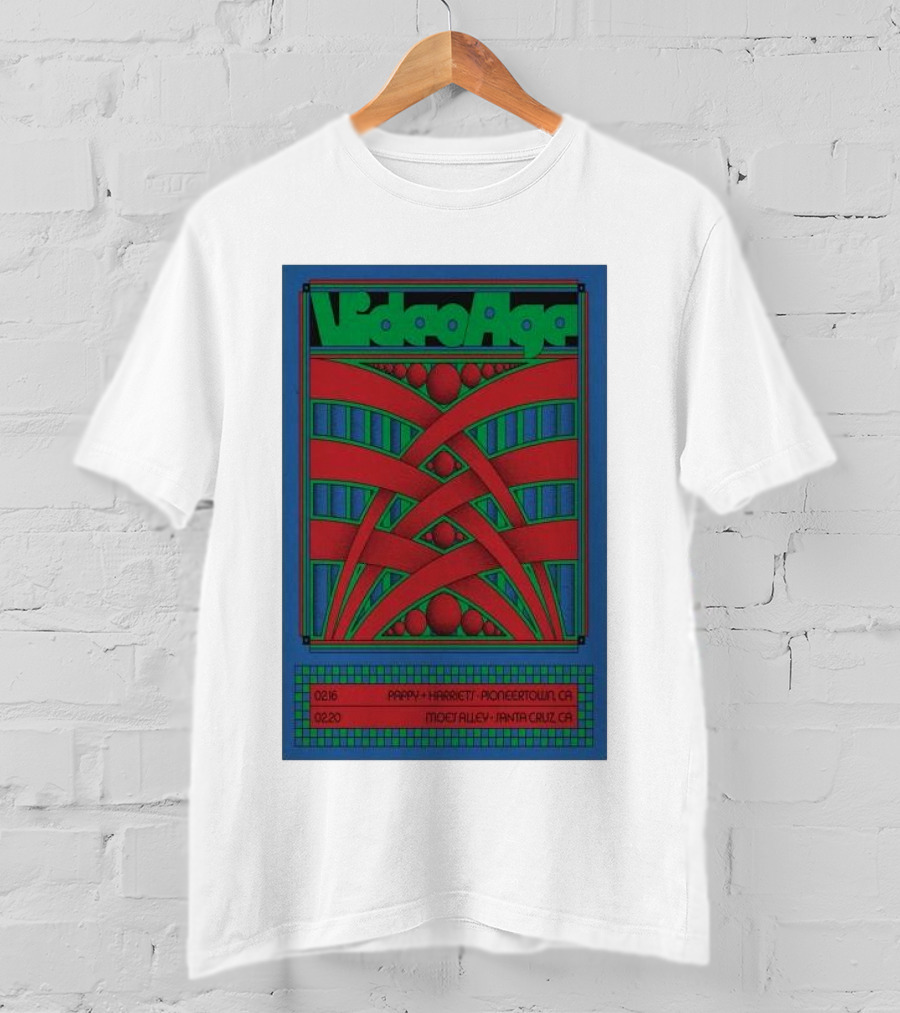 Video Age Pappy Harriet's Pioneertown Moes Alley Santa Cruz Feb 16 20 2025 T-Shirt