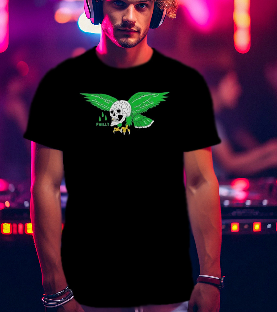 Heavyslime Philly Eagle Skull Wings T-Shirt