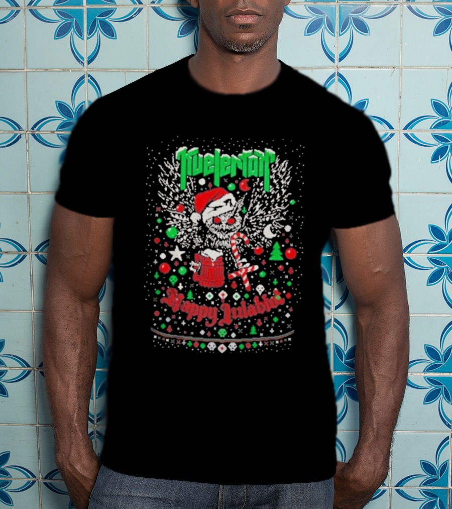 Kvelertak Happy Julablot Christmas Sweater Santa Skull Wings Holiday T-Shirt
