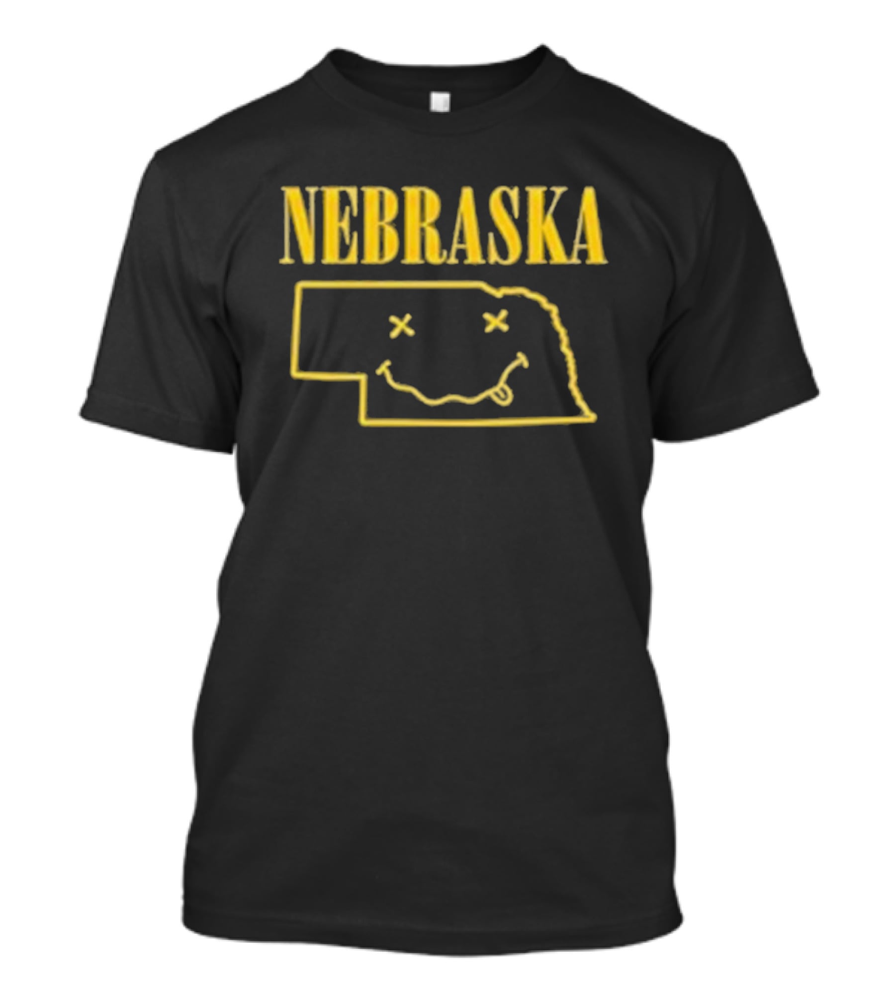 Nebraska Map With Smiley Face Iconic T-Shirt