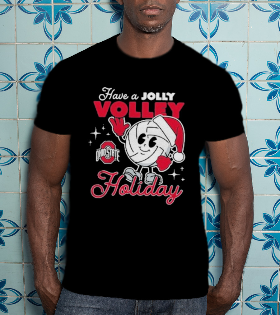 Ohio State Buckeyes Have A Jolly Volley Holiday Christmas T-Shirt