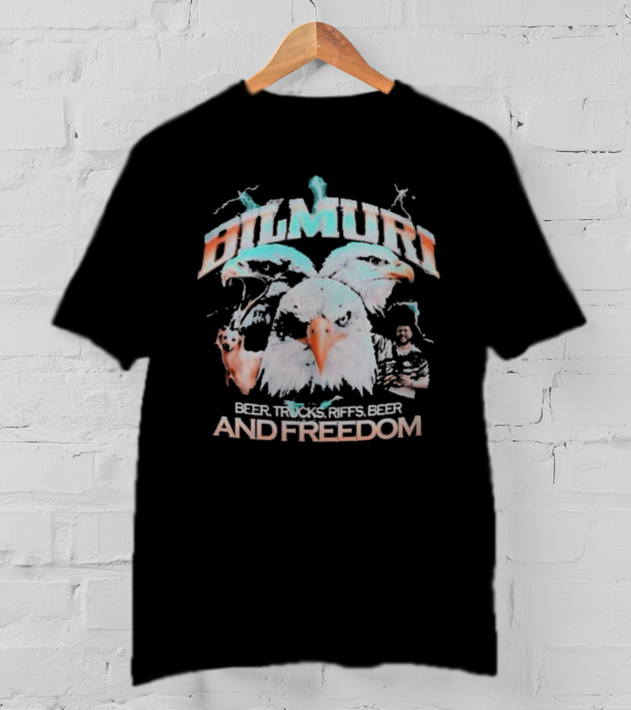 Bilmuri Beer Trucks Riffs And Freedom Eagle T-Shirt