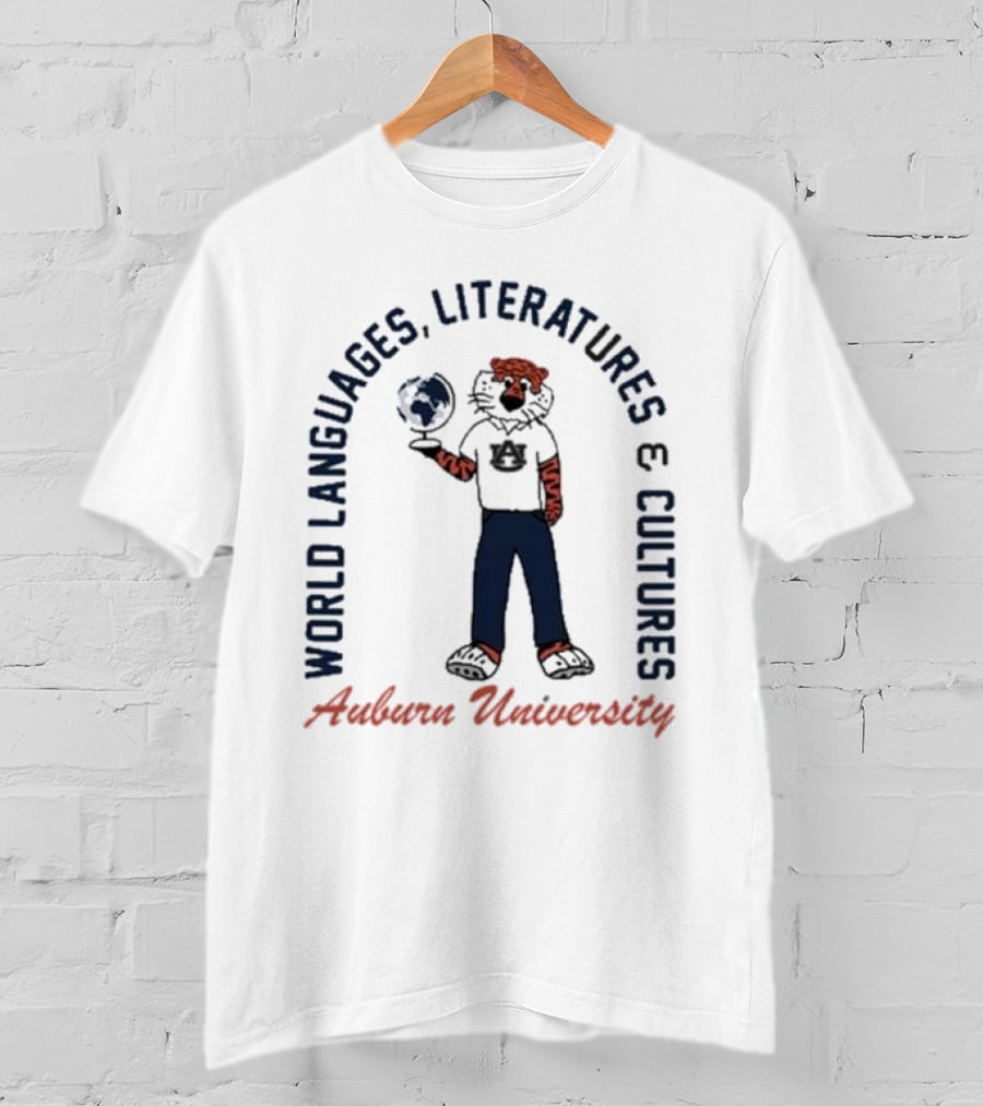 Auburn University World Languages Literatures And Cultures Aubie With Globe T-Shirt