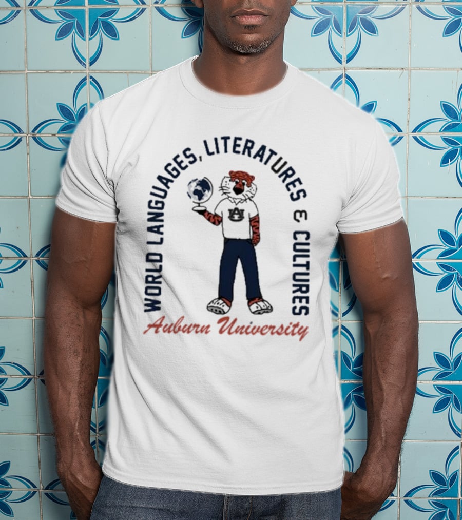 Auburn University World Languages Literatures And Cultures Aubie With Globe T-Shirt