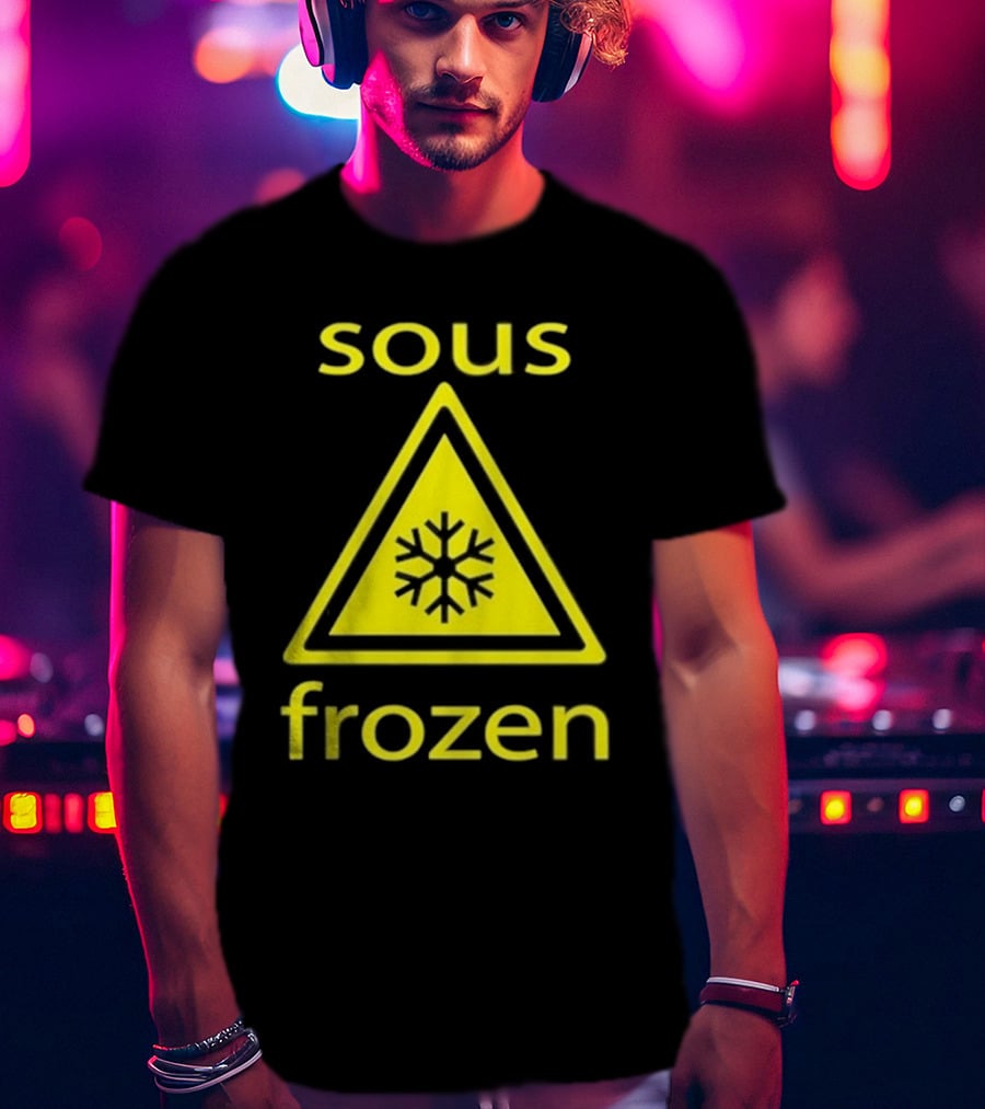 Sous Frozen Snowflake Warning Triangle T-Shirt