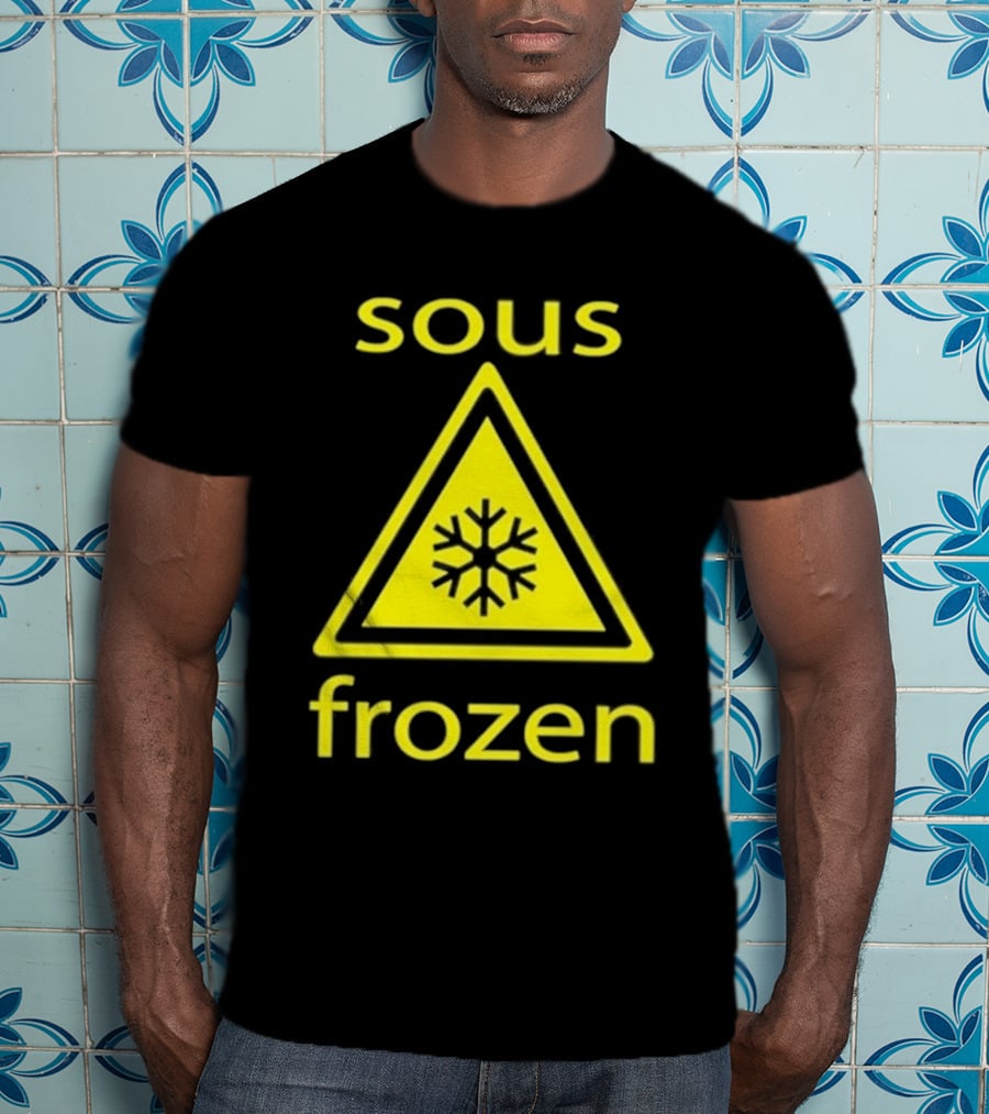 Sous Frozen Snowflake Warning Triangle T-Shirt