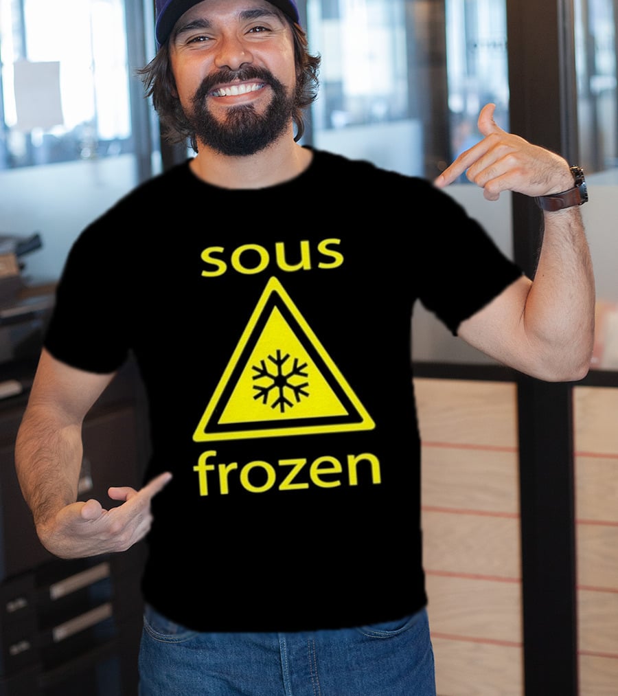Sous Frozen Snowflake Warning Triangle T-Shirt