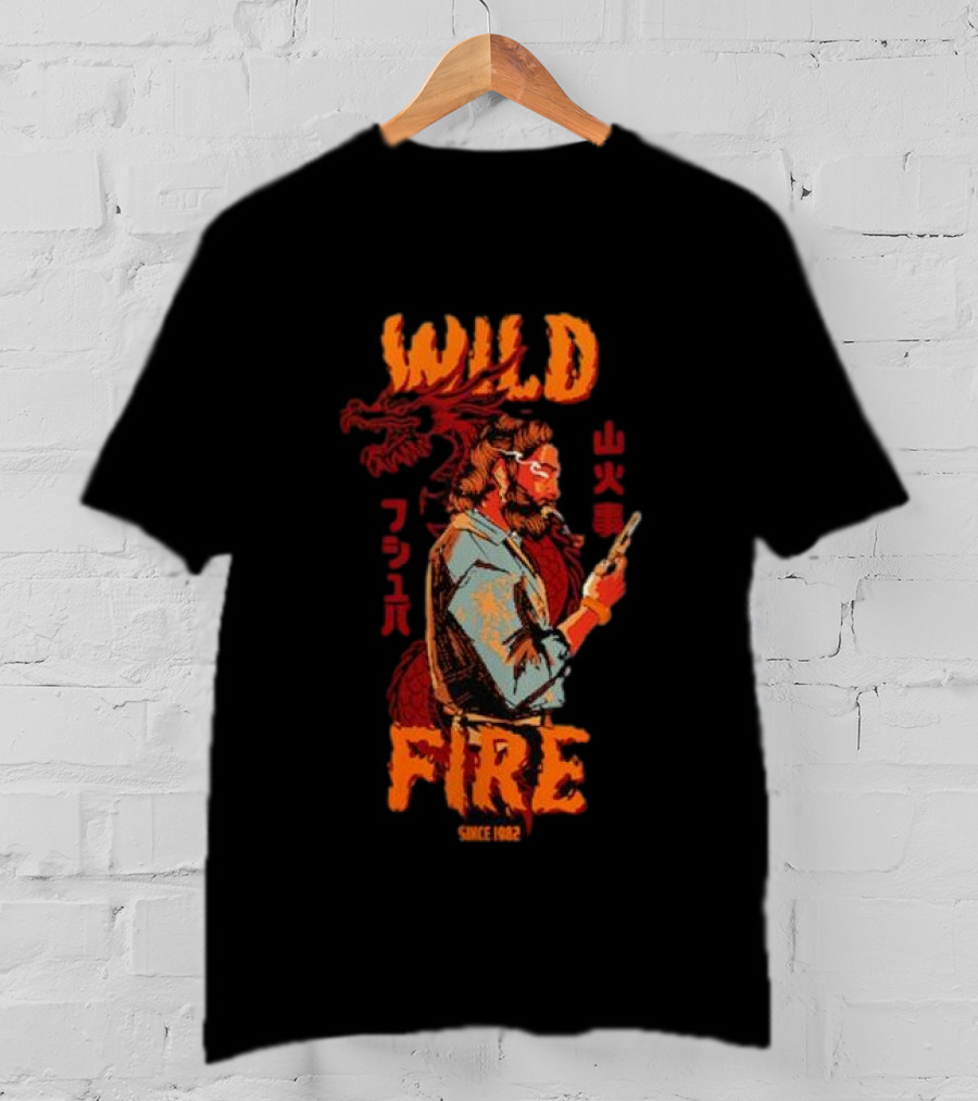 WILD FIRE SINCE 1982 Dragon And Man T-Shirt
