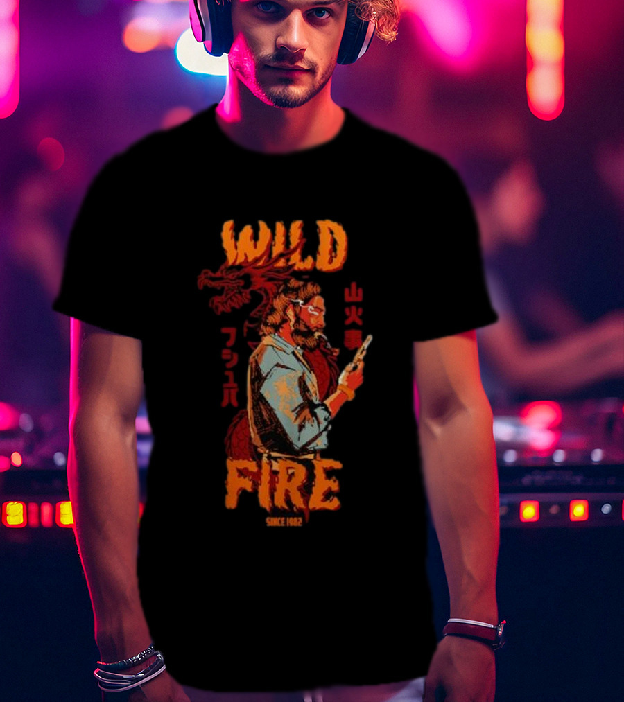 WILD FIRE SINCE 1982 Dragon And Man T-Shirt