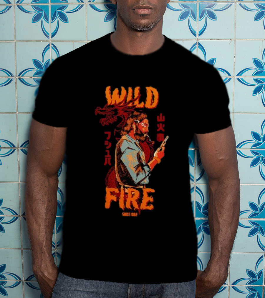 WILD FIRE SINCE 1982 Dragon And Man T-Shirt