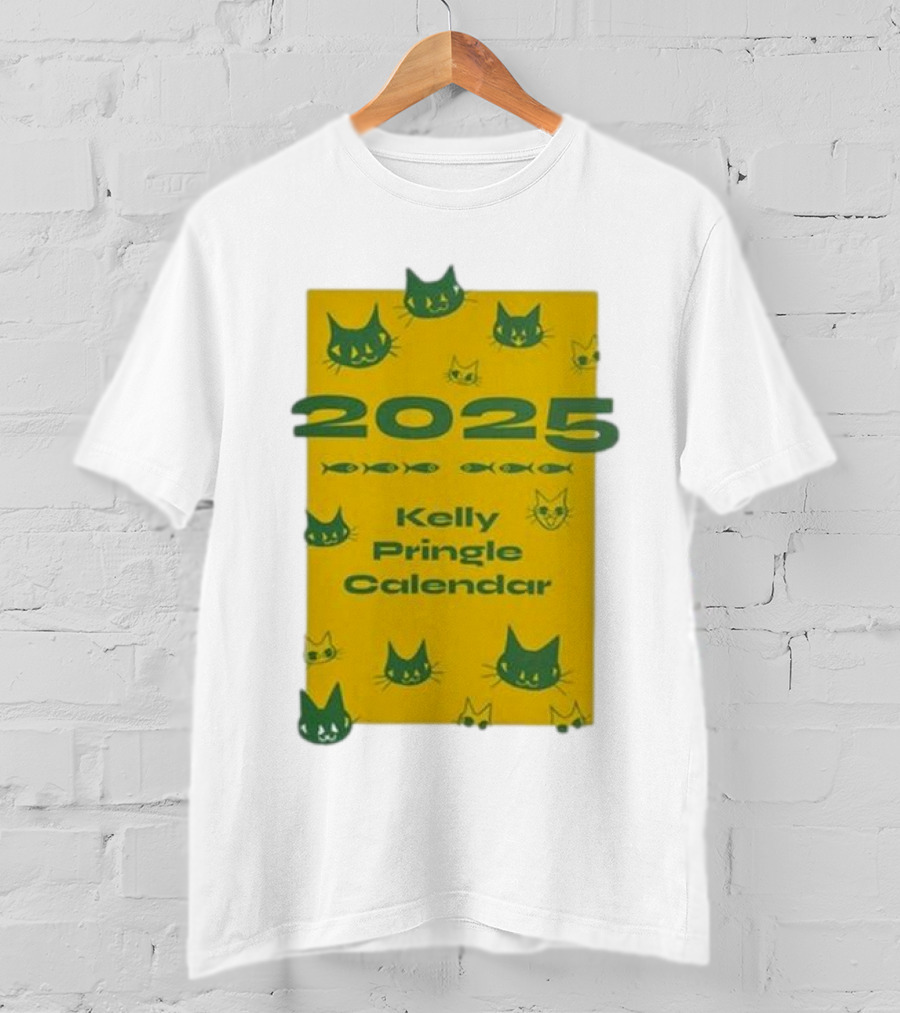 2025 Kelly Pringle Cat Calendar T-Shirt