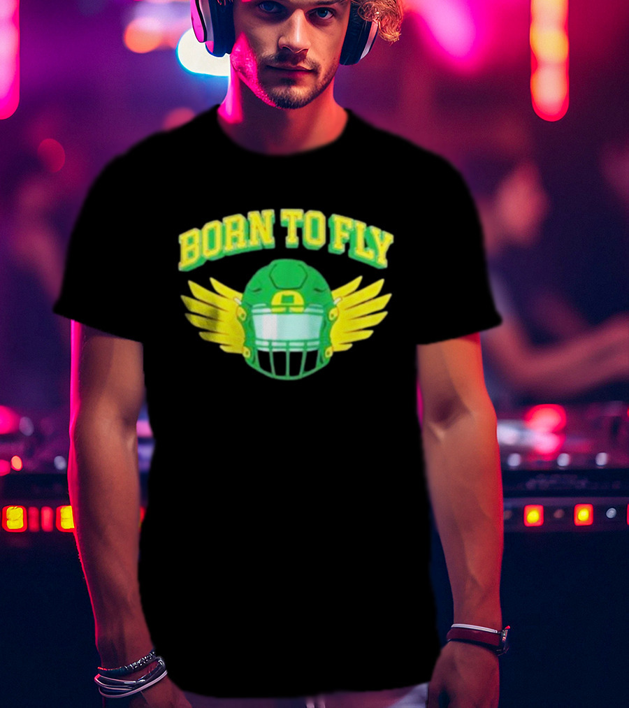 Born To Fly Football Helmet With Wings T-Shirt