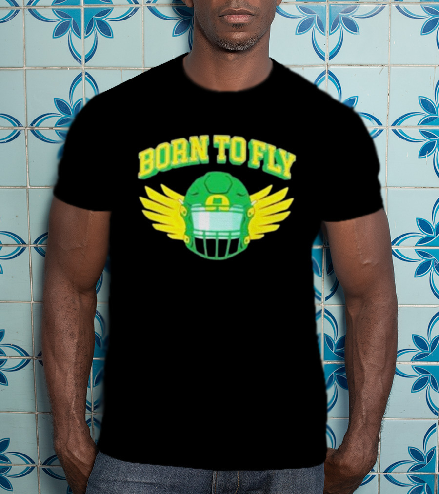 Born To Fly Football Helmet With Wings T-Shirt