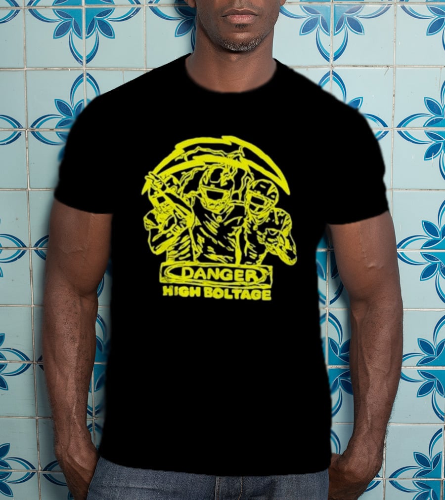 Los Angeles Chargers Danger High Voltage Football Team Players T-Shirt