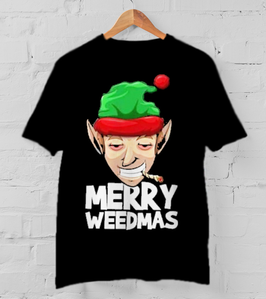 Merry Weedmas Elf Smoking 420 T-Shirt