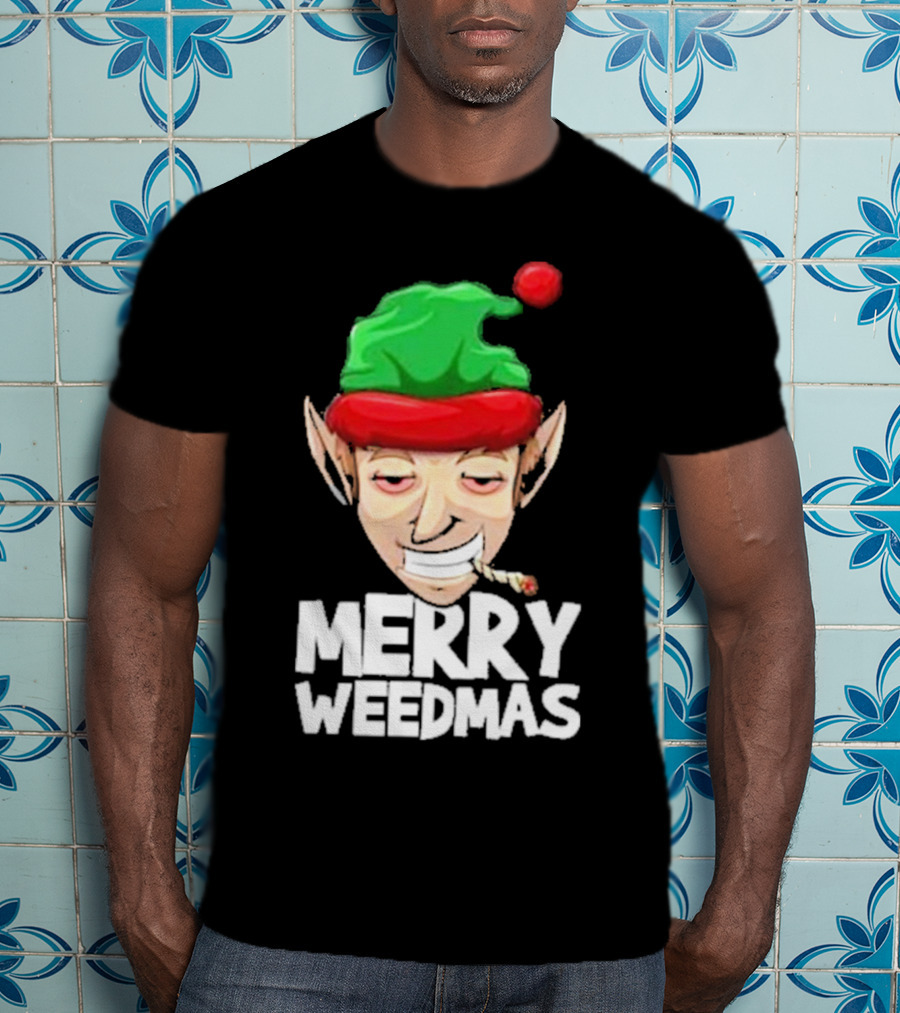 Merry Weedmas Elf Smoking 420 T-Shirt