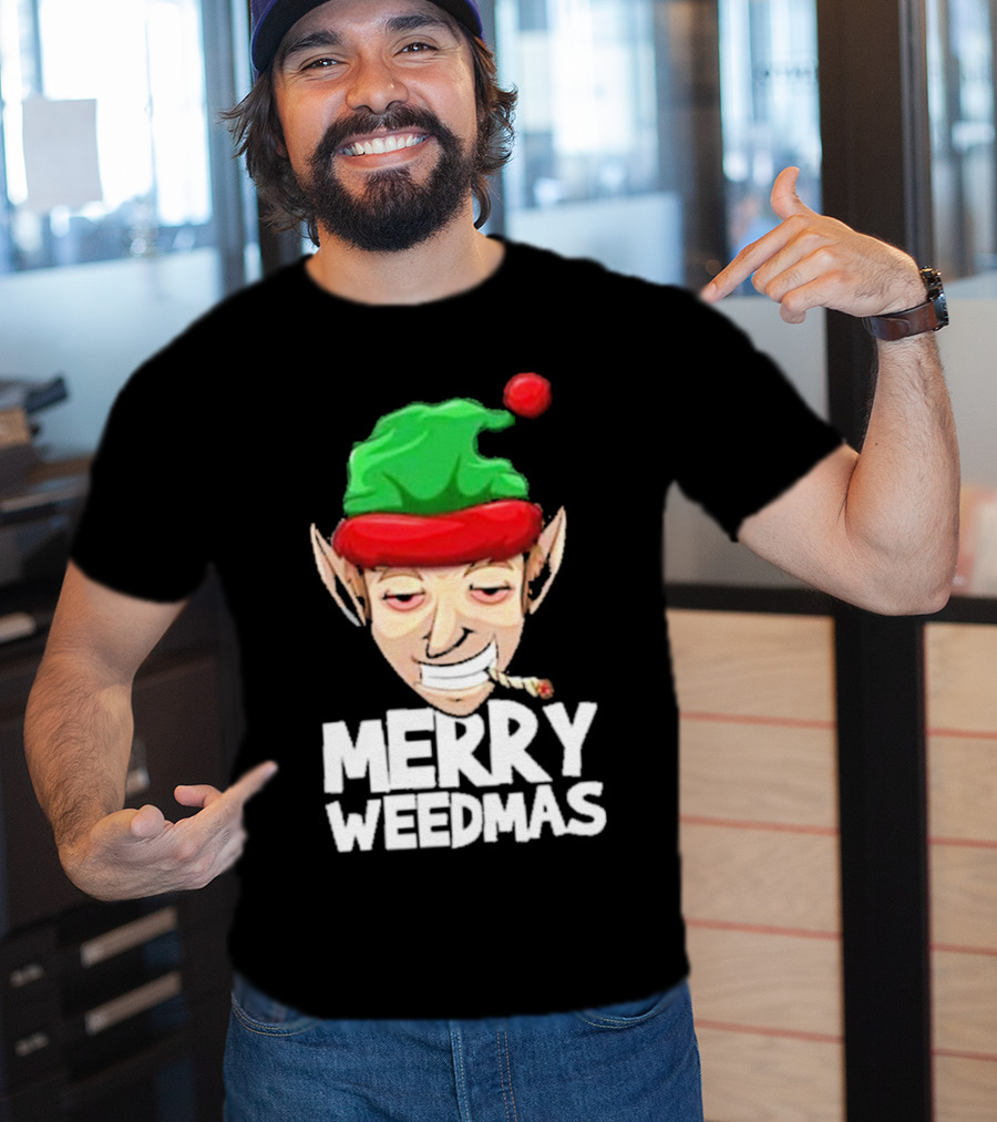 Merry Weedmas Elf Smoking 420 T-Shirt