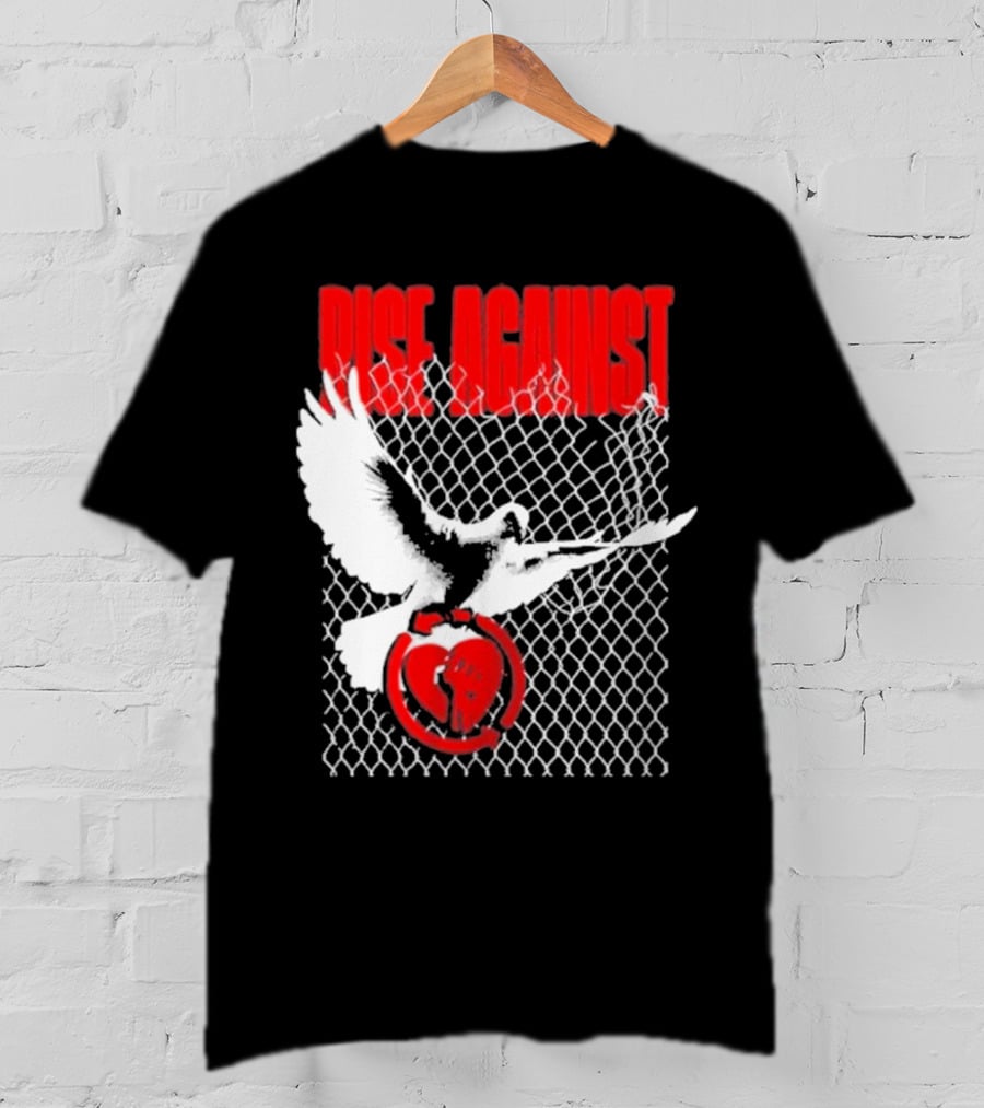 Rise Against Caged Dove Heart Symbol T-Shirt