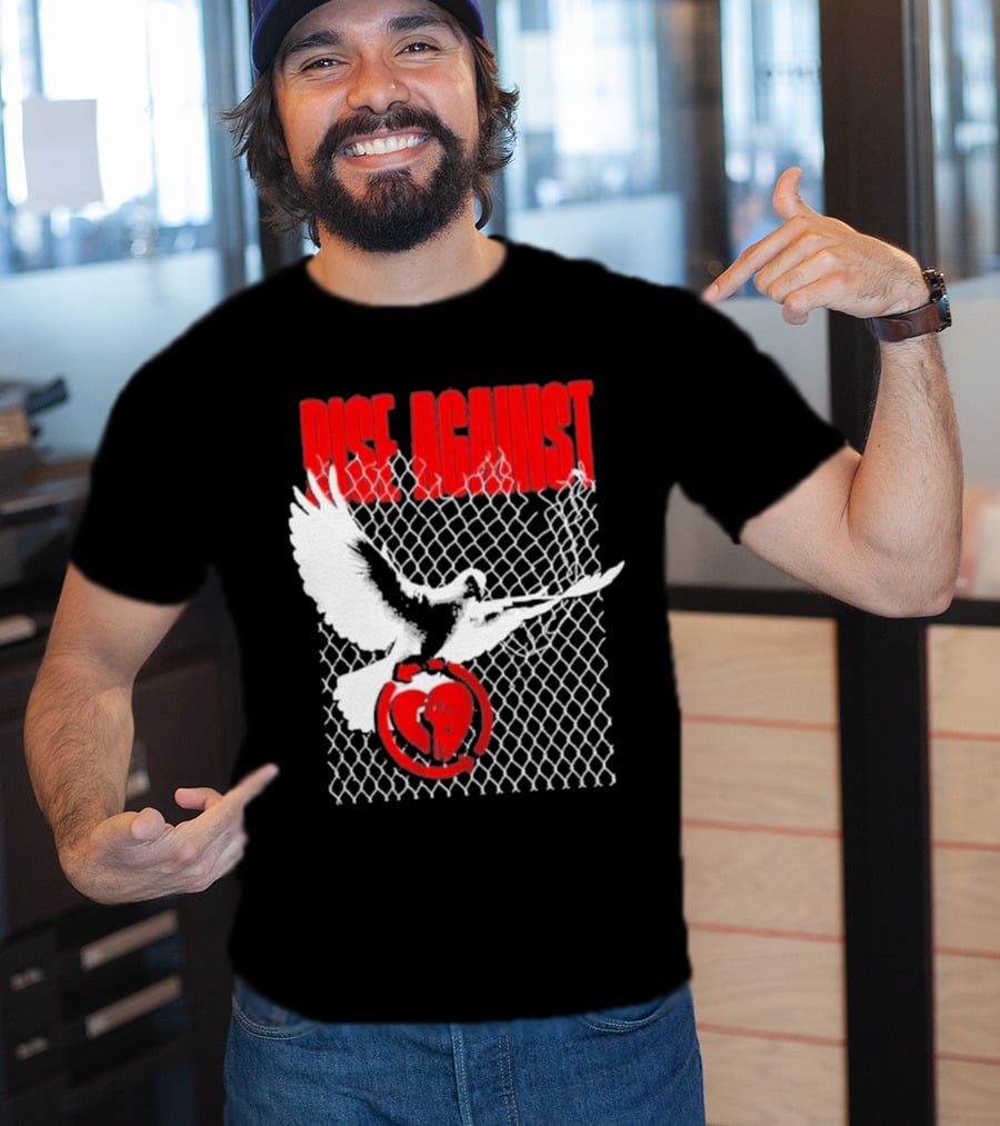 Rise Against Caged Dove Heart Symbol T-Shirt