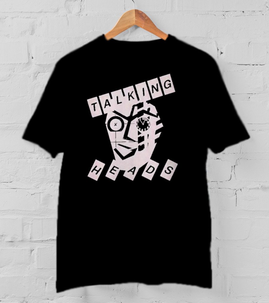 TALKING HEADS Face Art With Text Blocks T-Shirt