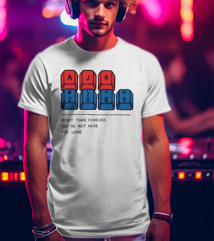 AJR Brothers 2085 Livestream Don't Take Forever Keyboard Keys T-Shirt