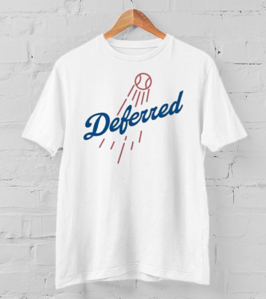 Dodgers Deferred Baseball Script With Baseball T-Shirt