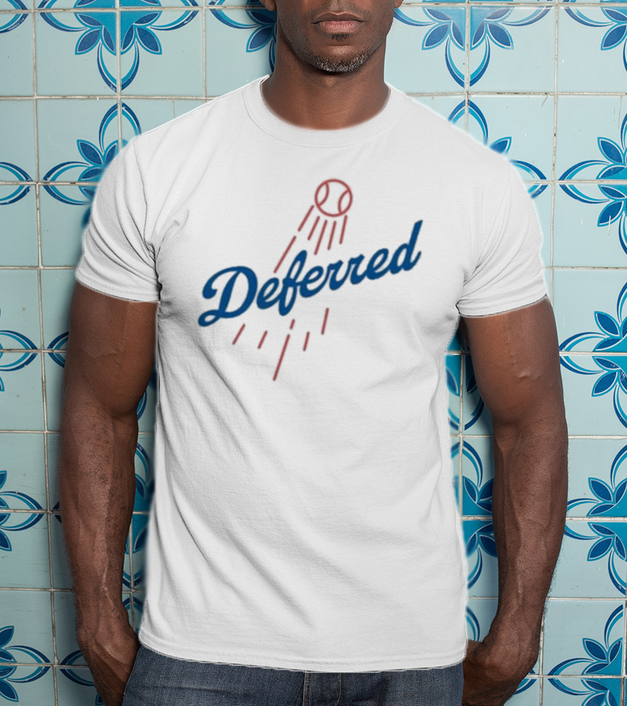 Dodgers Deferred Baseball Script With Baseball T-Shirt