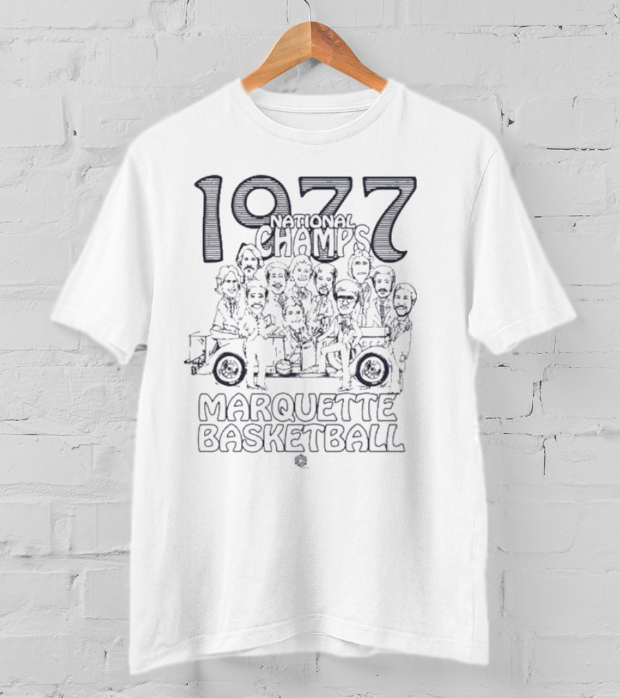 1977 National Champs Marquette Basketball Nostalgic Team Caricature T-Shirt