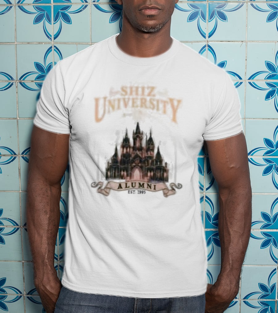 Shiz University Alumni Est 1995 Gothic Castle Emblem T-Shirt