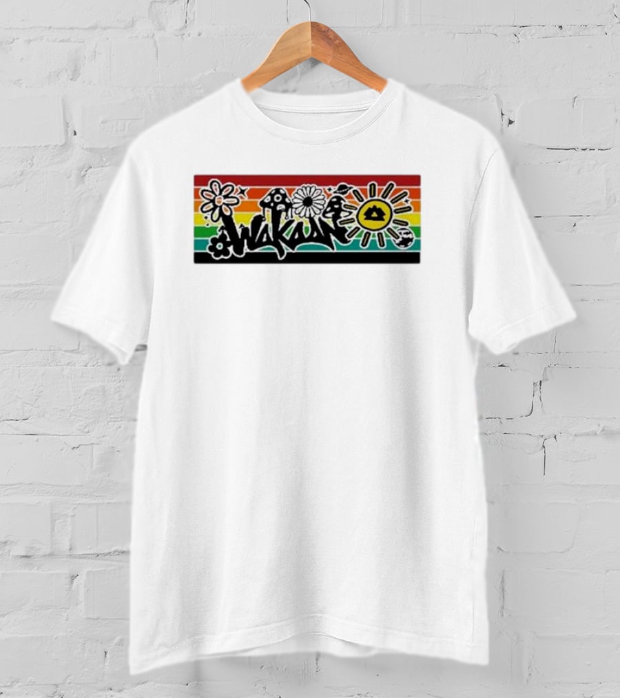 Wakaan Psychedelic Flower And Mushroom Rasta Sun T-Shirt
