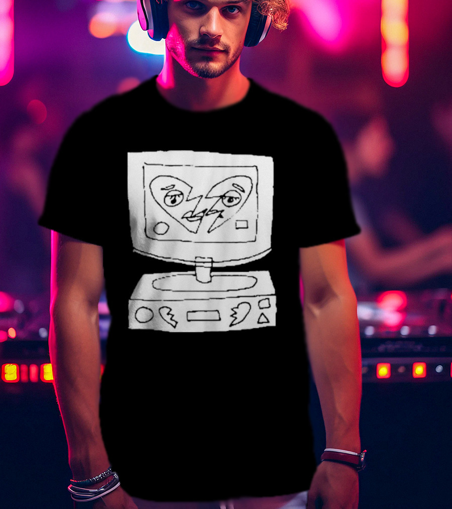 James Marriott Broken Heart Sketch Retro Computer T-Shirt