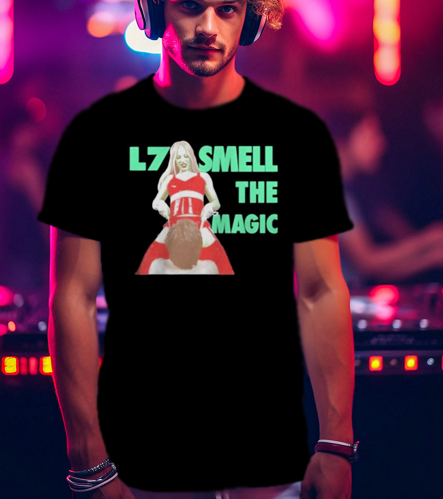 L7 Smell The Magic Band Bold Retro T-Shirt