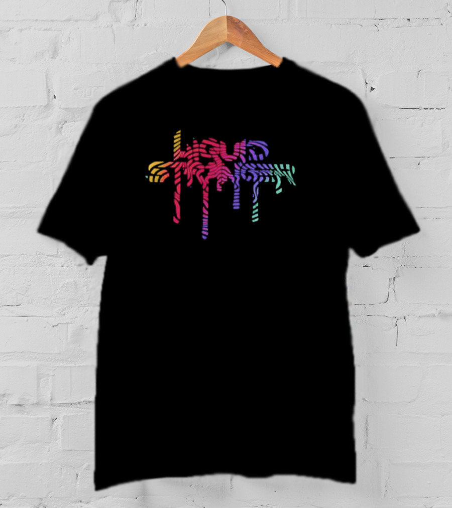 Liquid Stranger Multicolor Swirl Drip Letters T-Shirt