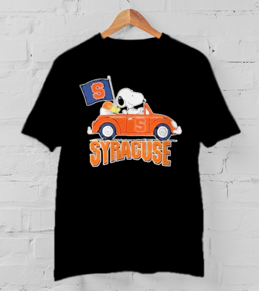 Snoopy Syracuse Orange Basketball Driving Car T-Shirt
