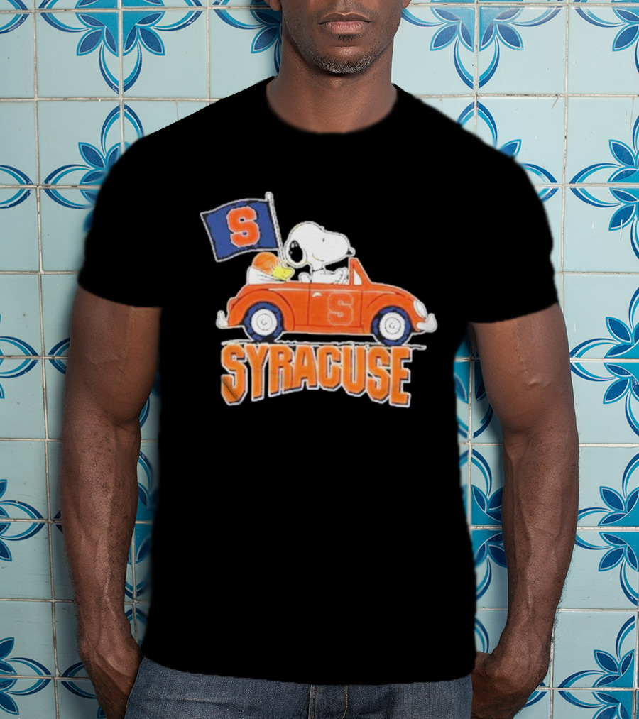 Snoopy Syracuse Orange Basketball Driving Car T-Shirt