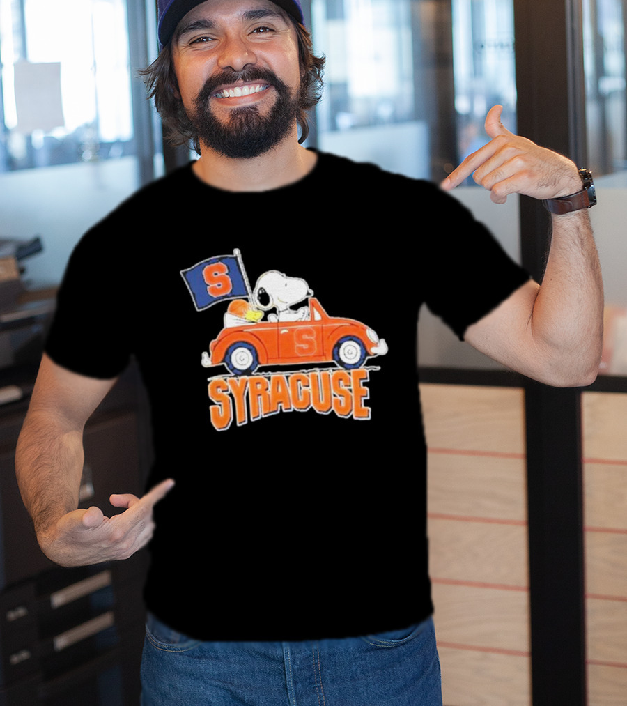 Snoopy Syracuse Orange Basketball Driving Car T-Shirt