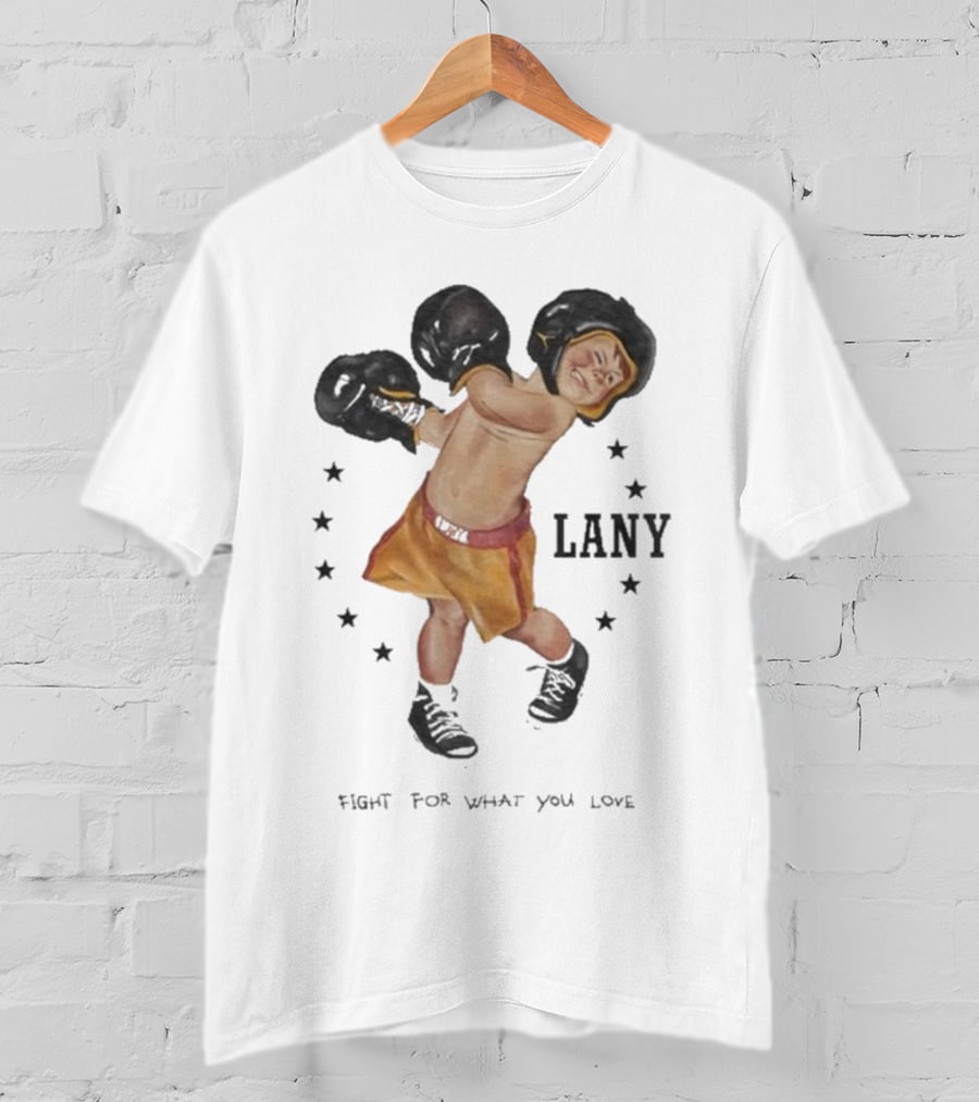 Lany Boxer Fight For What You Love Retro Style Star-Circle Boxing Gloves Kid's Determination T-Shirt