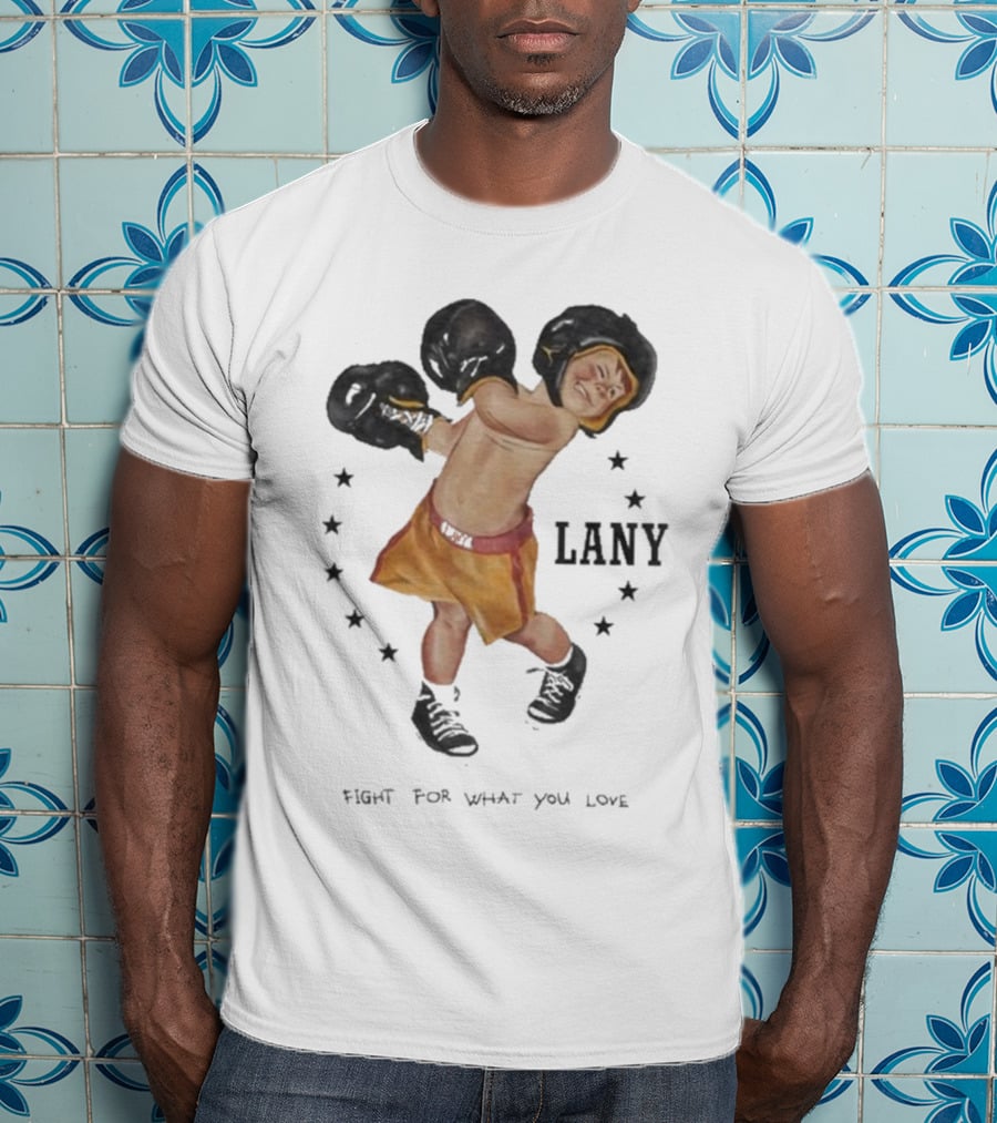Lany Boxer Fight For What You Love Retro Style Star-Circle Boxing Gloves Kid's Determination T-Shirt