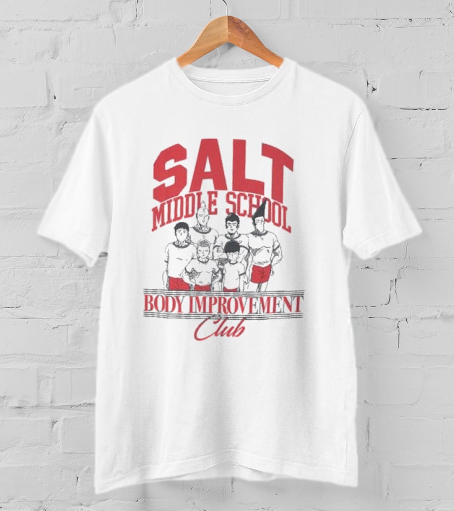 Salt Middle School Body Improvement Club Mob Psycho 100 Anime Character Reference T-Shirt