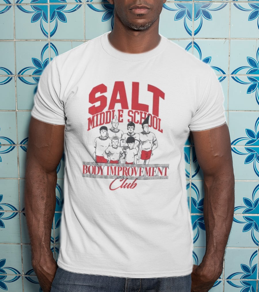 Salt Middle School Body Improvement Club Mob Psycho 100 Anime Character Reference T-Shirt