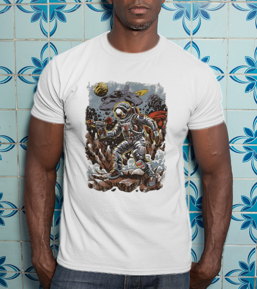 Space Saga Vintage Astronaut Adventure With Retro Planets And Spaceship T-Shirt